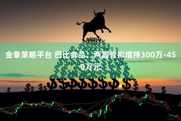 金夆策略平台 巴比食品：两高管拟增持300万-450万元